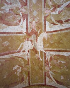 Kristus på en hvid hest omgivet af engle, fra krypten af French School